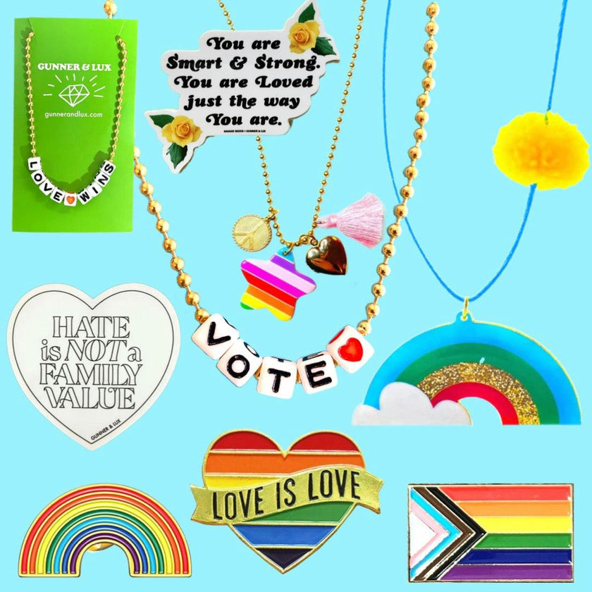 LOVE IS LOVE RAINBOW LGBTQ PRIDE ENAMEL FLAIR PIN