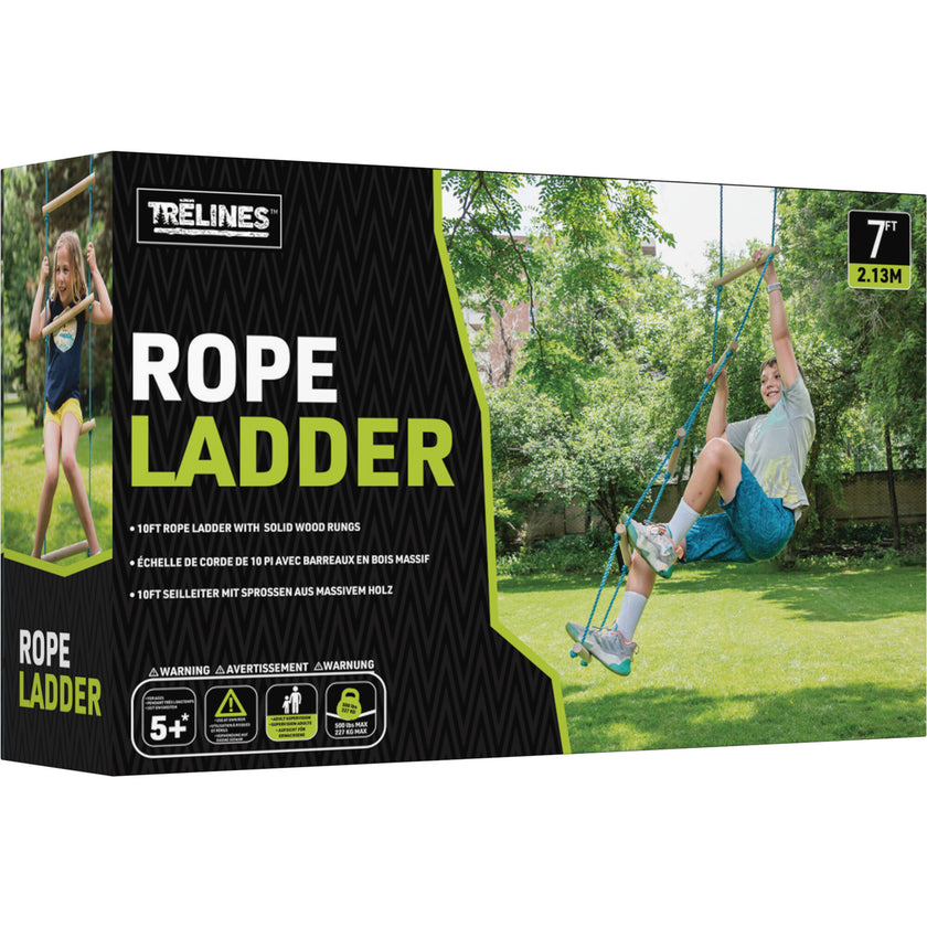 Treslines: Climbing Rope Ladder 7 ft - Hang From A Tree Or Treslines Lines