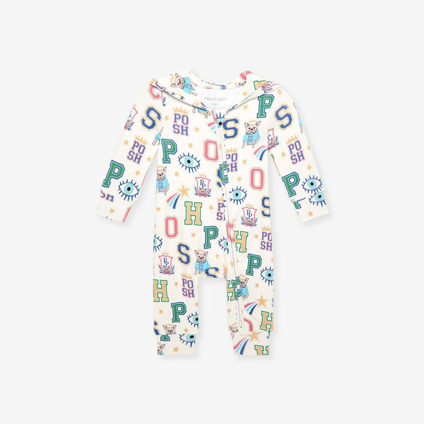 Brooke French Terry Zippered Hooded Romper