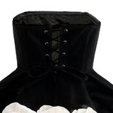 Black Almendra Floral Strapless Dress