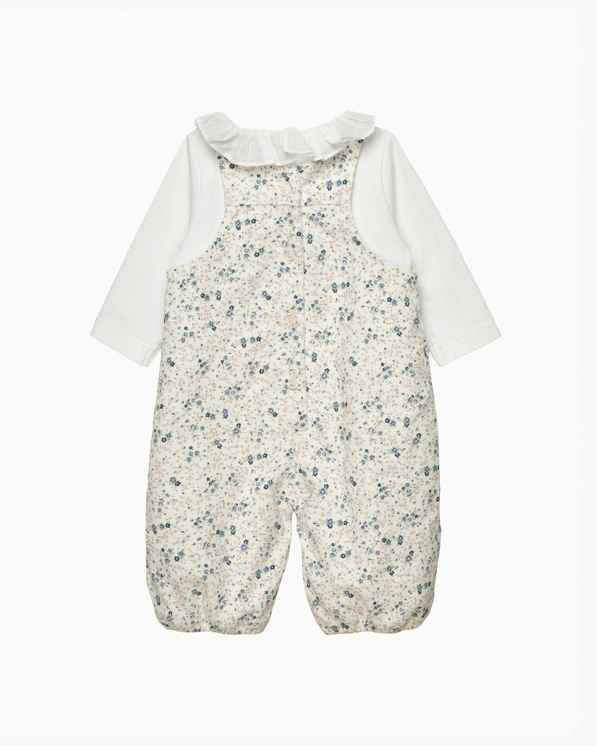 Baby Ditsy Cord Duckling Dungaree Set