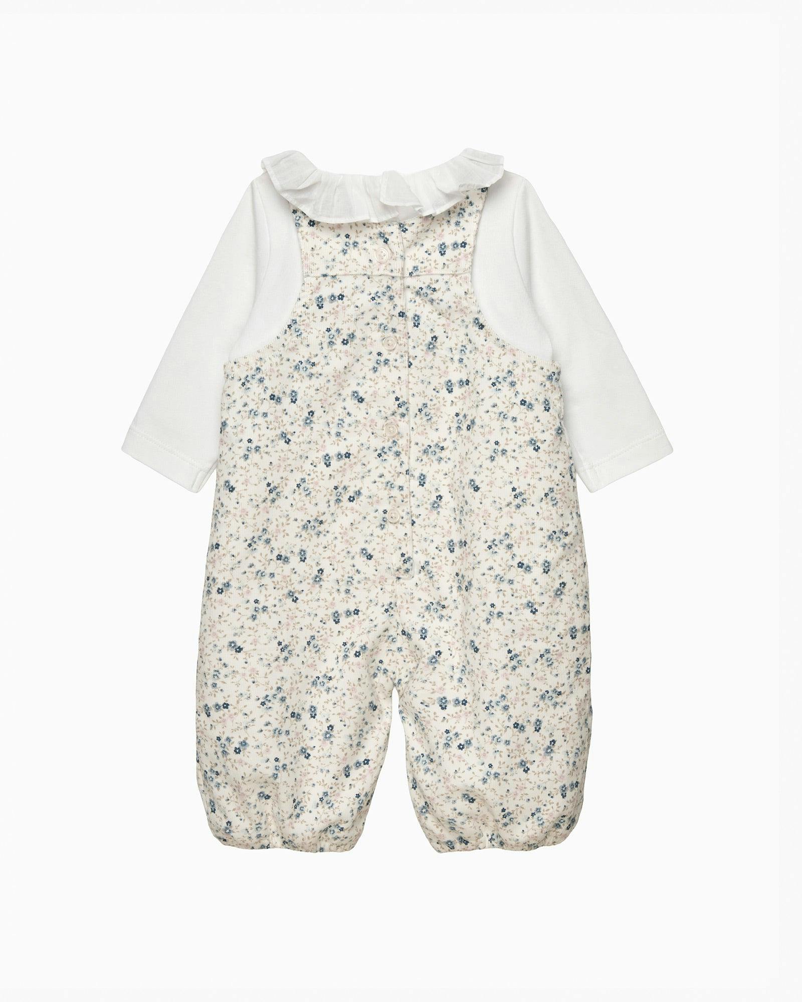 Baby Ditsy Cord Duckling Dungaree Set