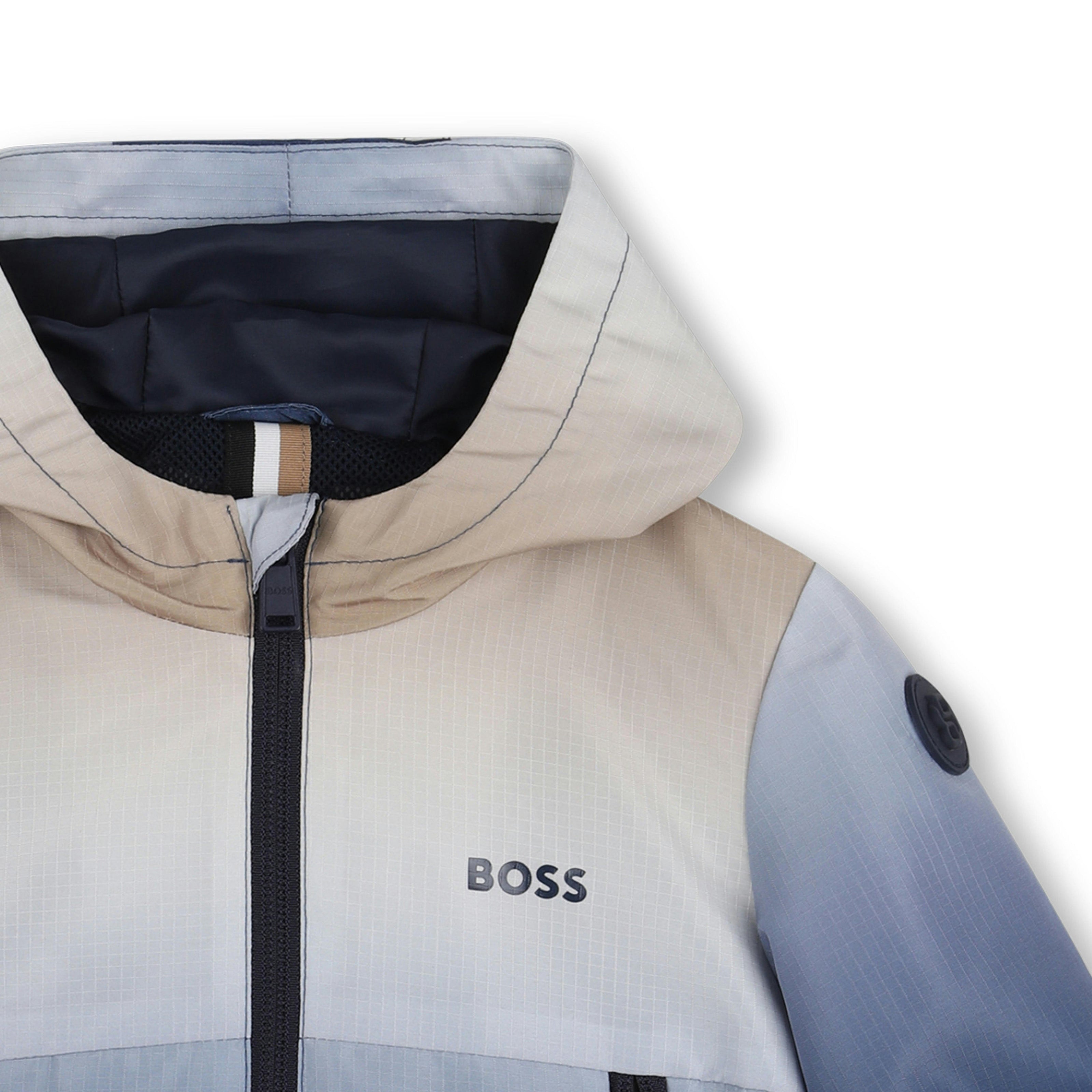 Blue Gradient Hooded Windbreaker