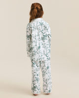 Kid's Twill Grace Pajama Set in Evergreen Timeless Toile