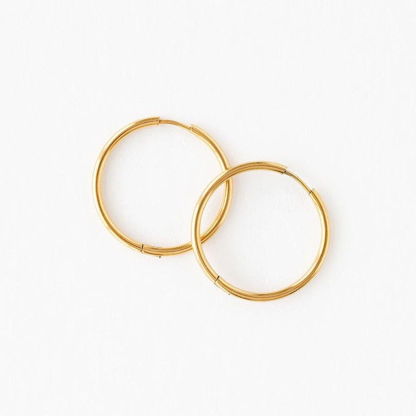Thin Gold Hoop 8mm Earrings