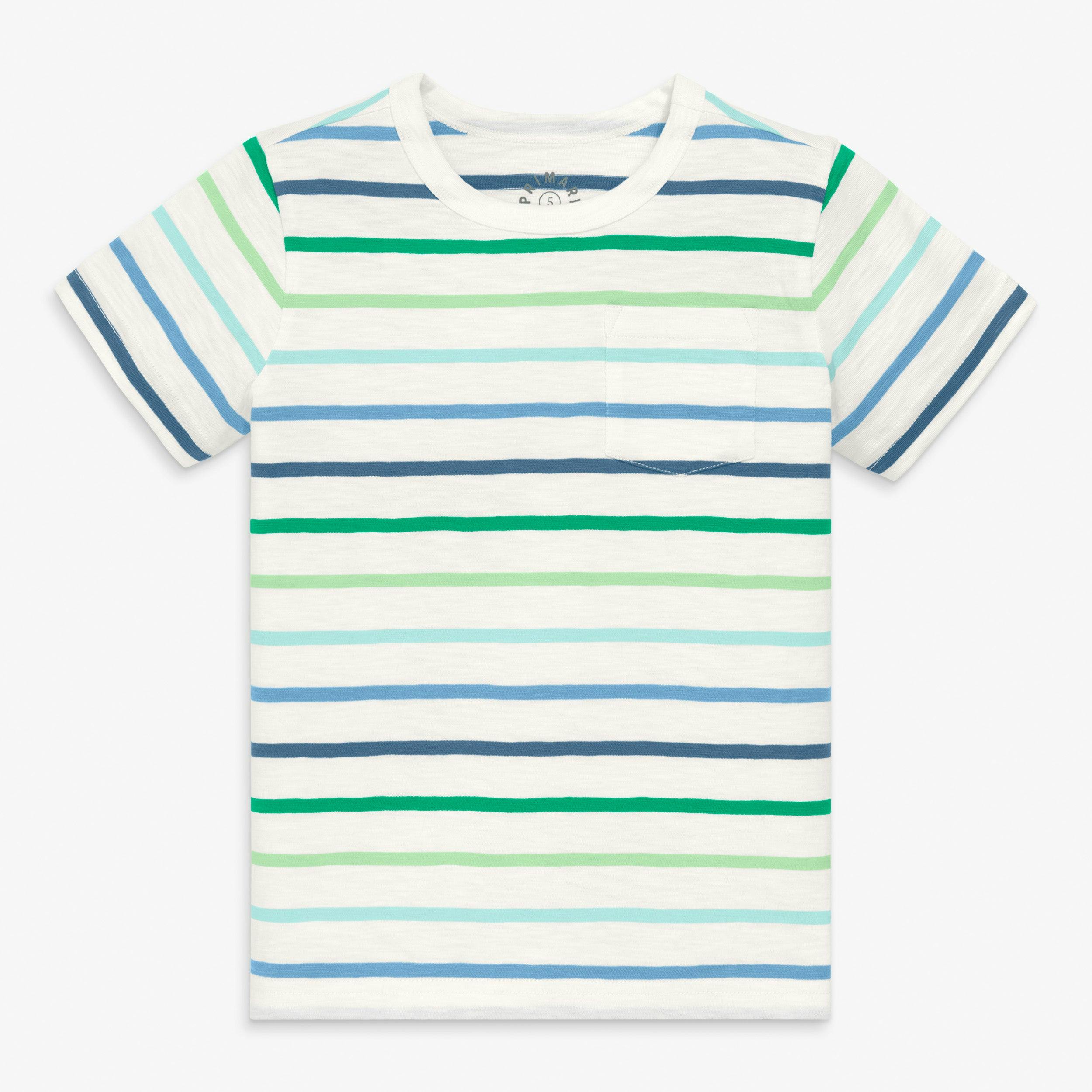 Kids pocket tee in multi stripe