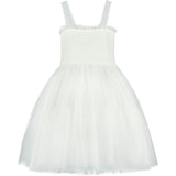 Angel Smocked & Embroidered Tulle Girls Occasion Dress