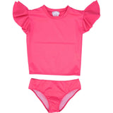 Two Piece Rash Guard With Big Bow