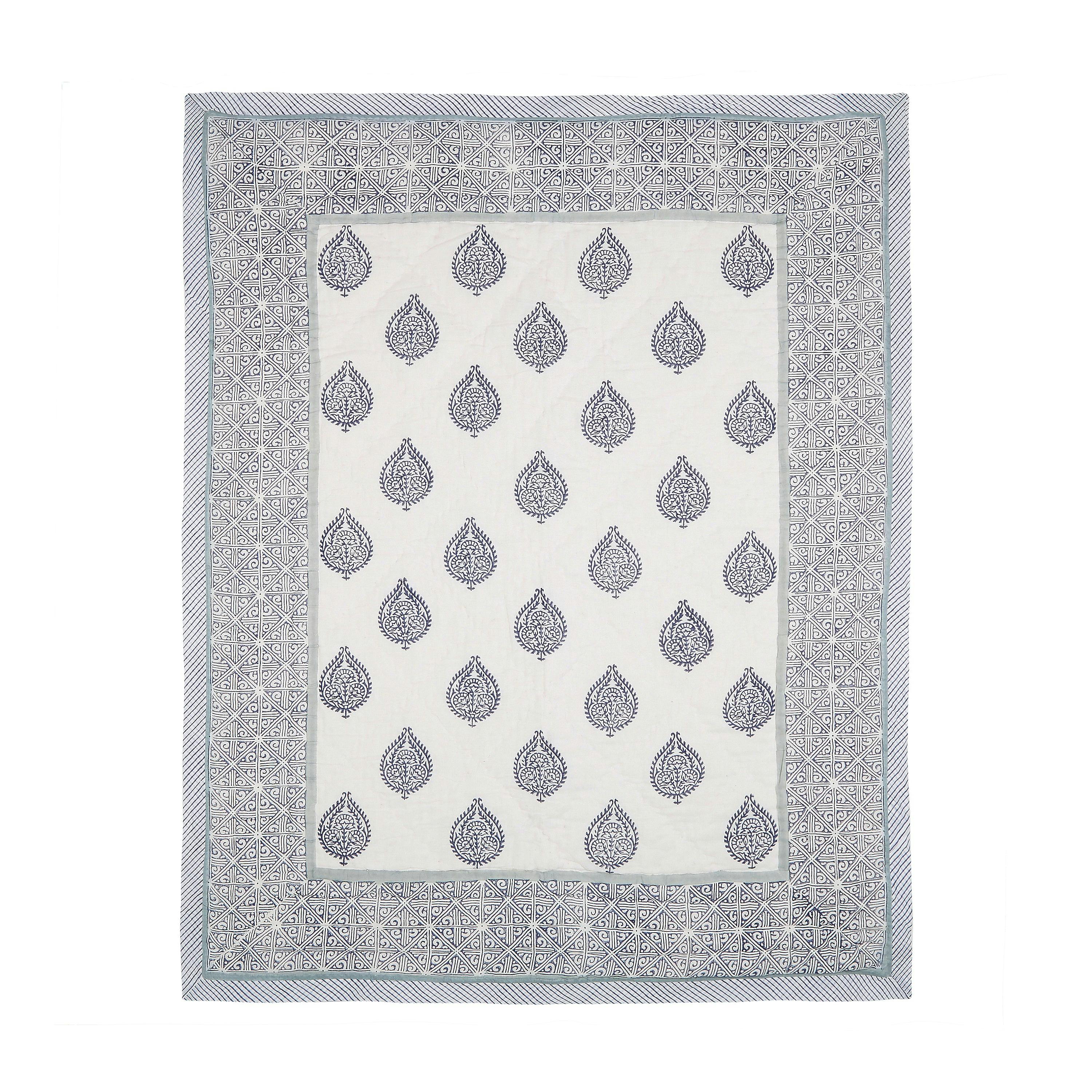 Block-Printed Cotton Crib Quilt