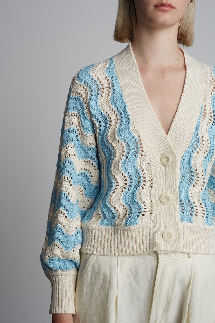 LUNA CARDI | IVORY + SKYE BLUE