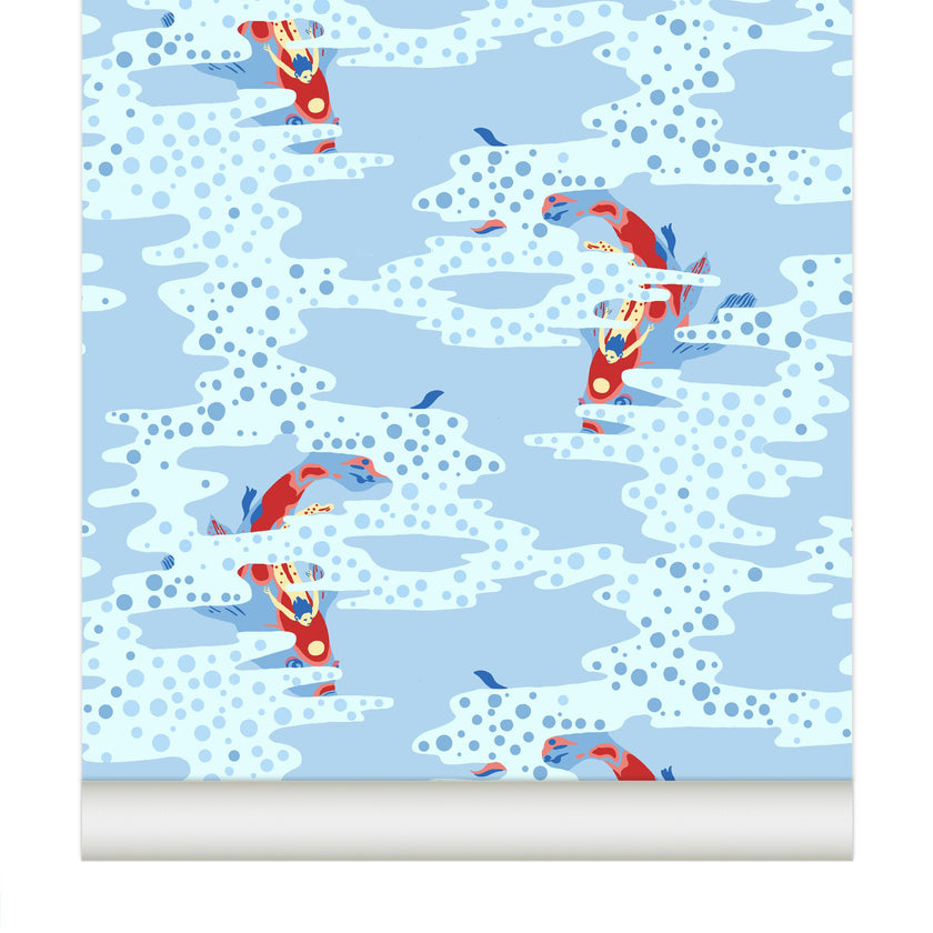 Wallpaper Koï Nobori color Bleu