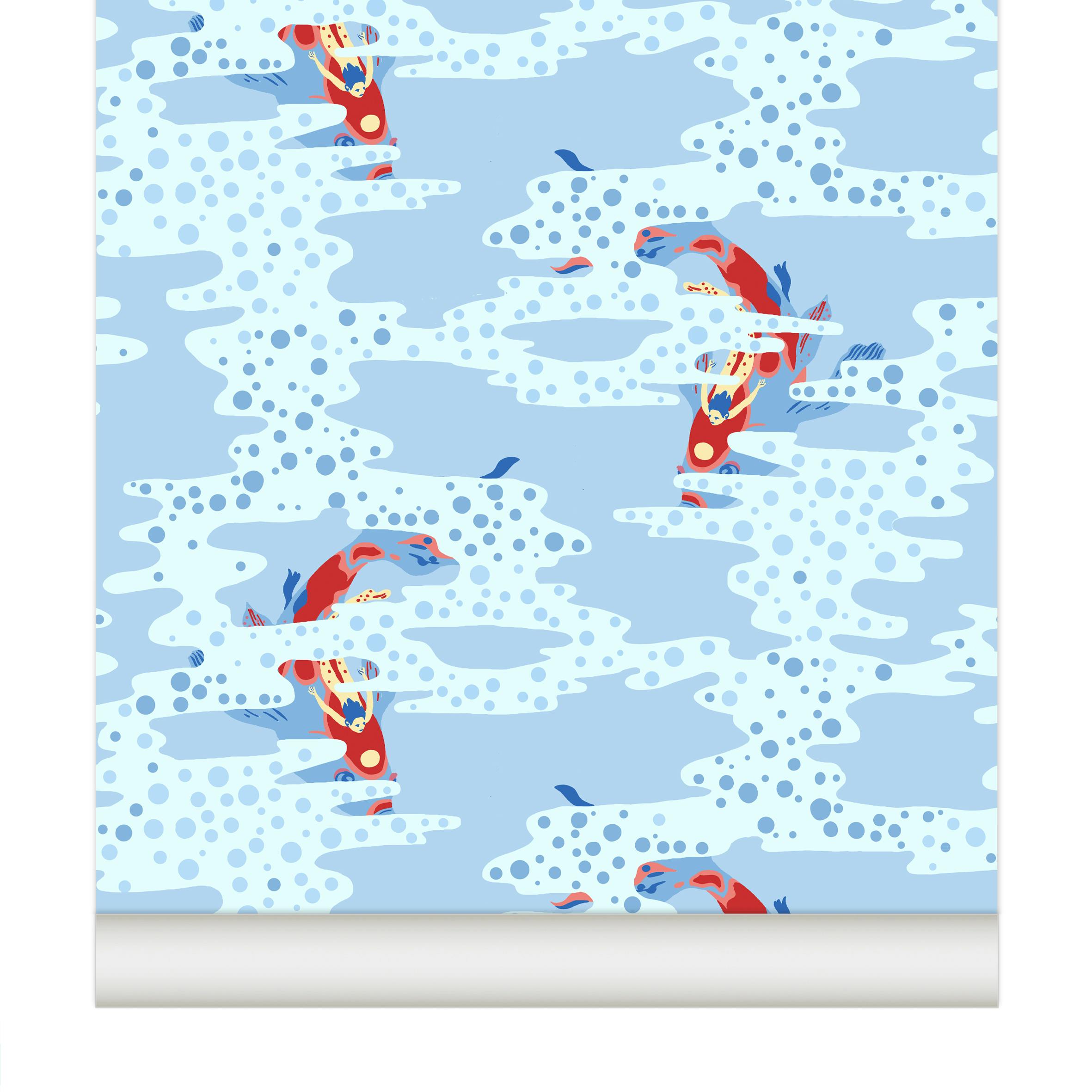 Wallpaper Koï Nobori color Bleu