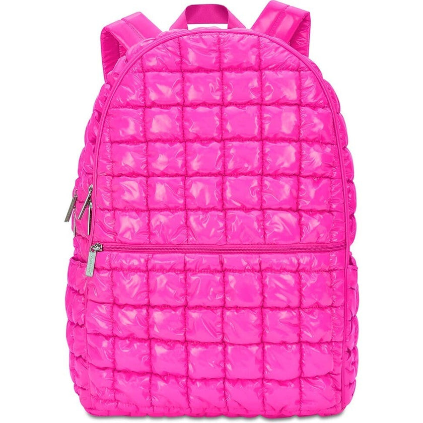 Hot Pink Shiny Puffer Backpack