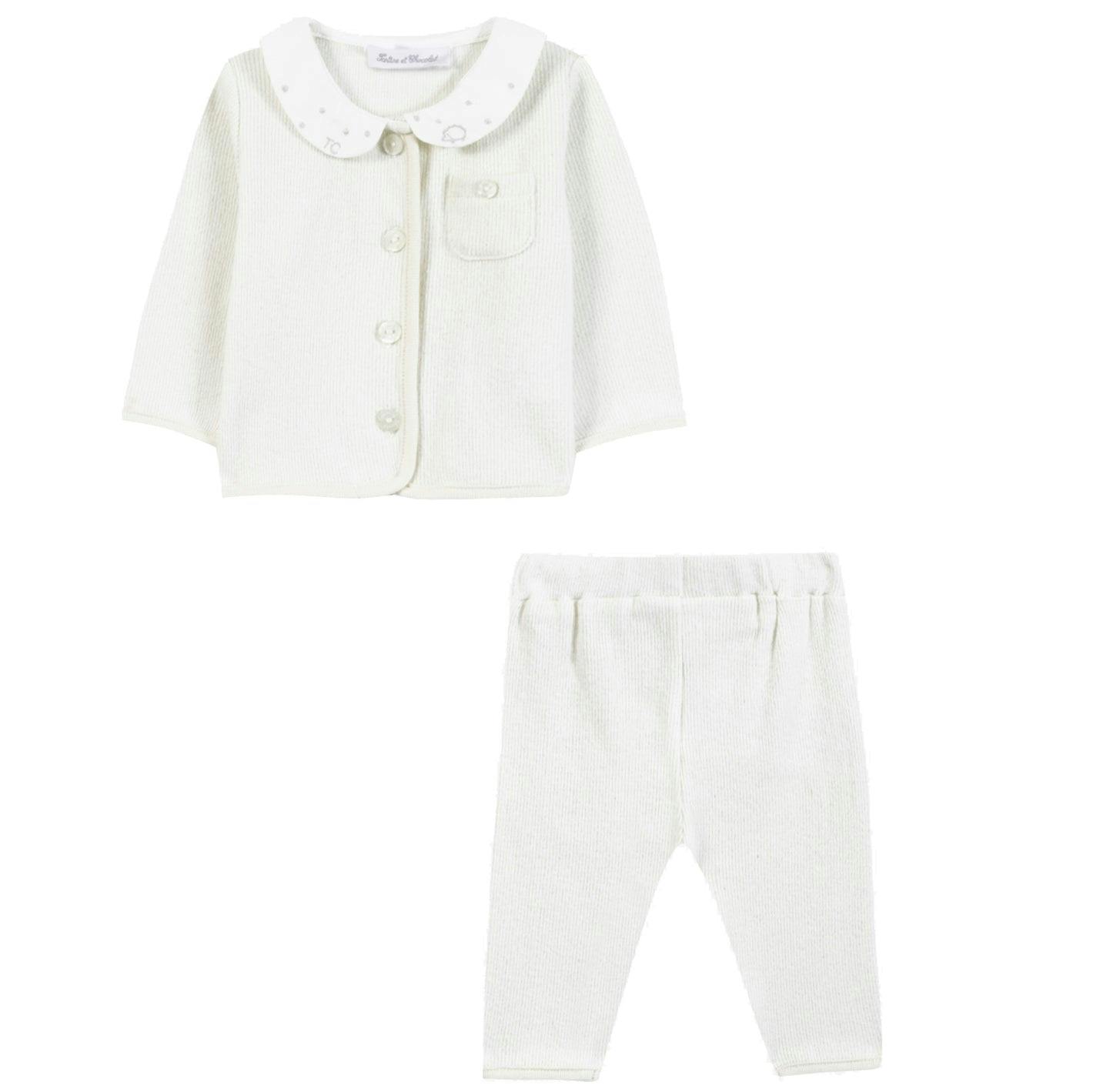 TARTINE ET CHOCOLAT Brushed Fleece Baby Set - Nacre