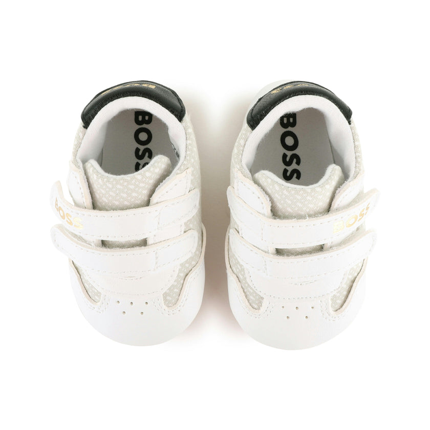 White & Beige Baby Sneakers
