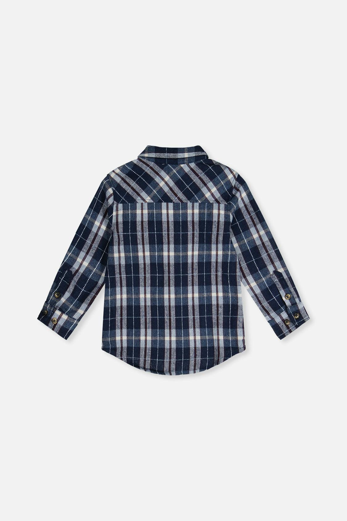 Flannel Shirt Blue and White Plaid