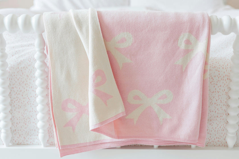 Nursery Blanket - Pink Bow
