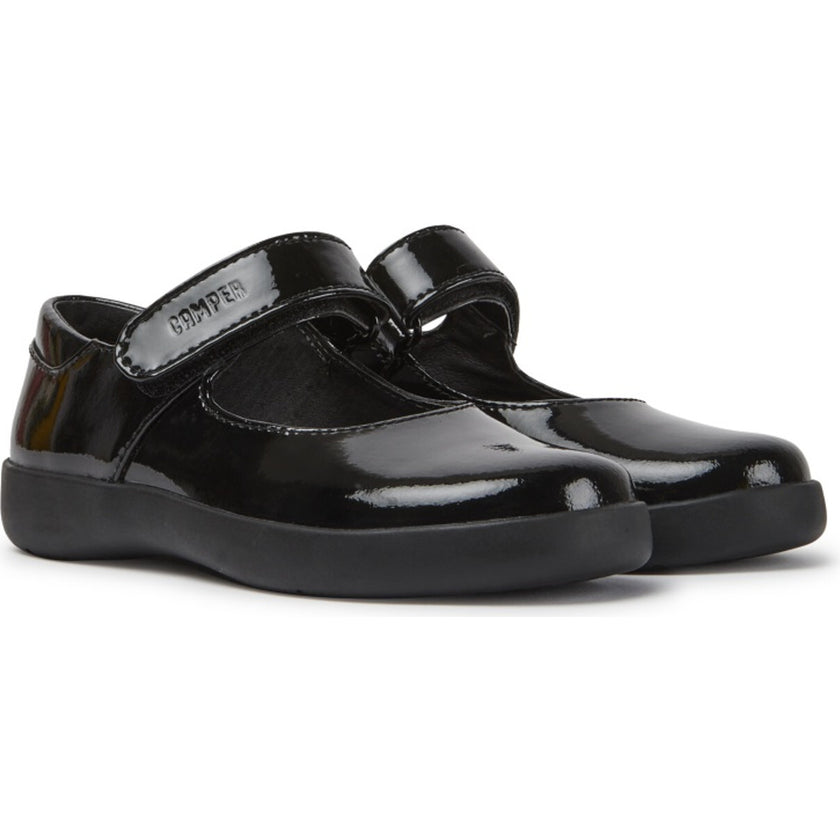 Girls Spiral Comet Suede Mary Jane, Black
