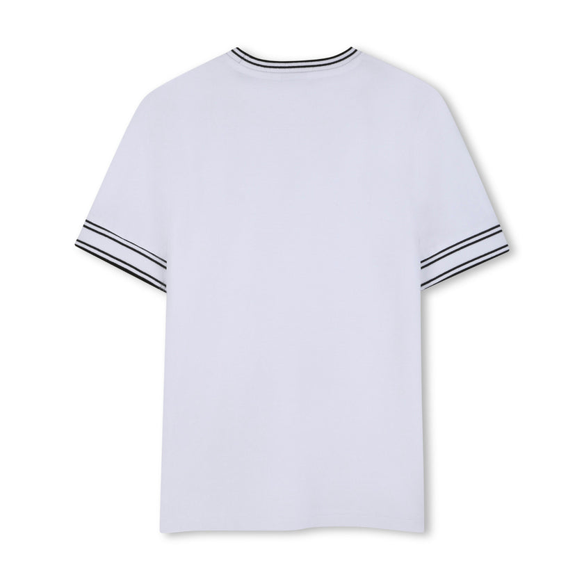 White Contrast Trim T-Shirt