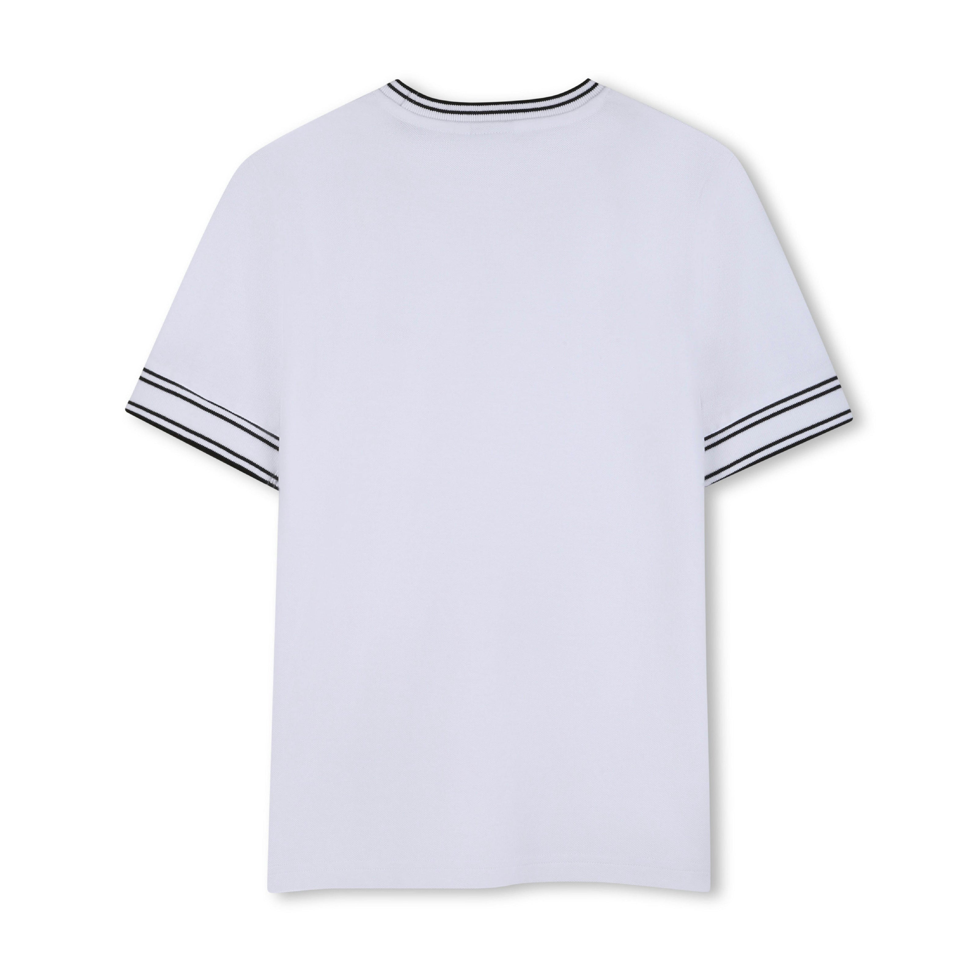 White Contrast Trim T-Shirt