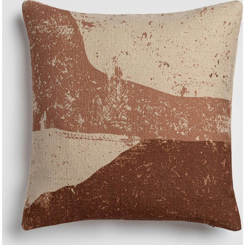 Canyon Layers Earth-Tone Brown Accent Pillow