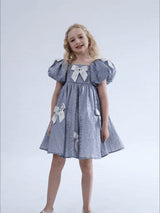 Blue Clarissa Bow Party Dress