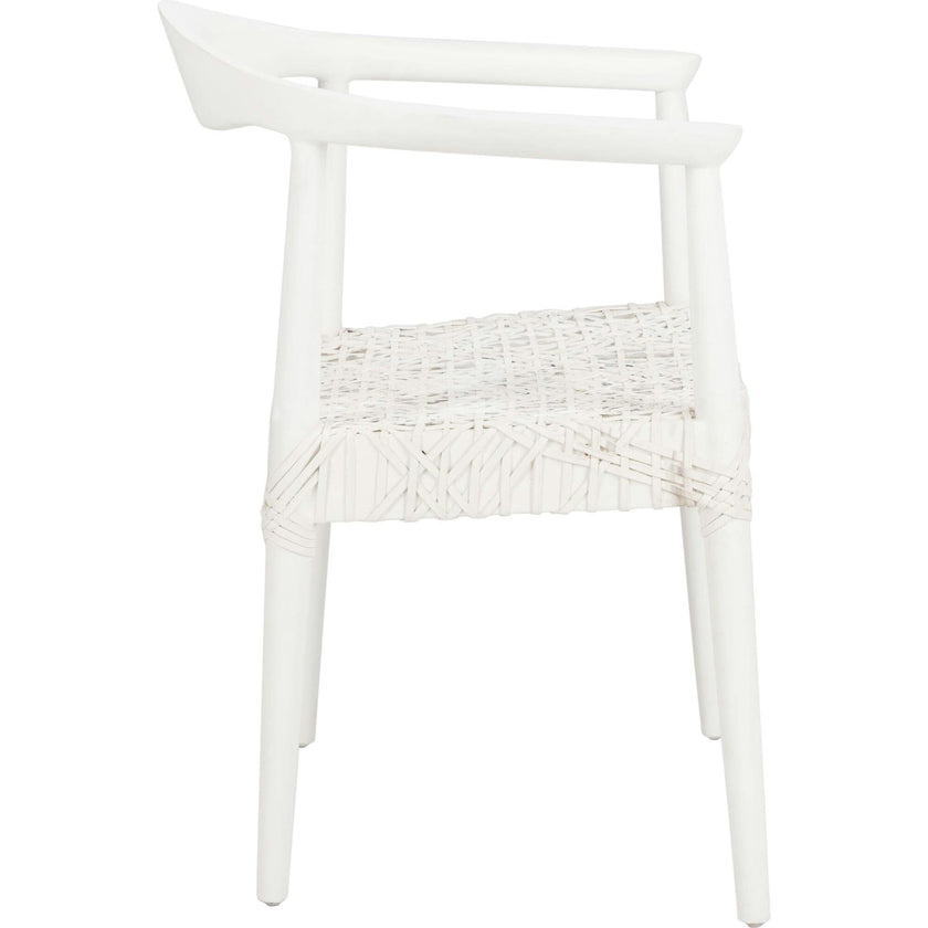 Juneau Leather Woven Accent Chair