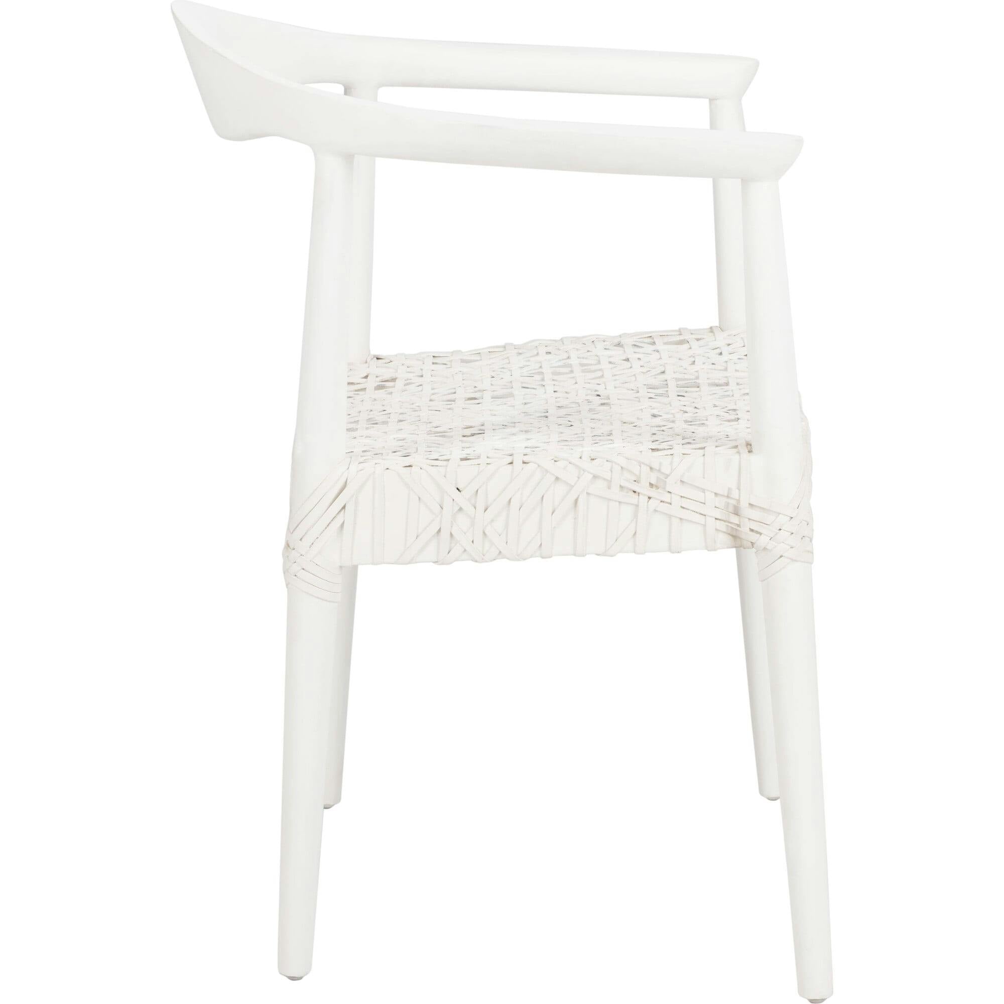 Juneau Leather Woven Accent Chair