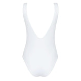 women's shell white terry scoop neck one piece