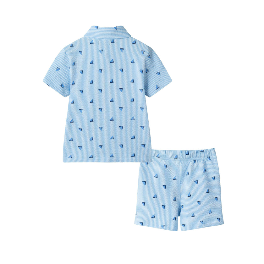 Buttondown & Shorts Cabana Set | Navy