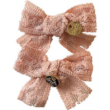 Isla Lace Knit Bow Double Clip