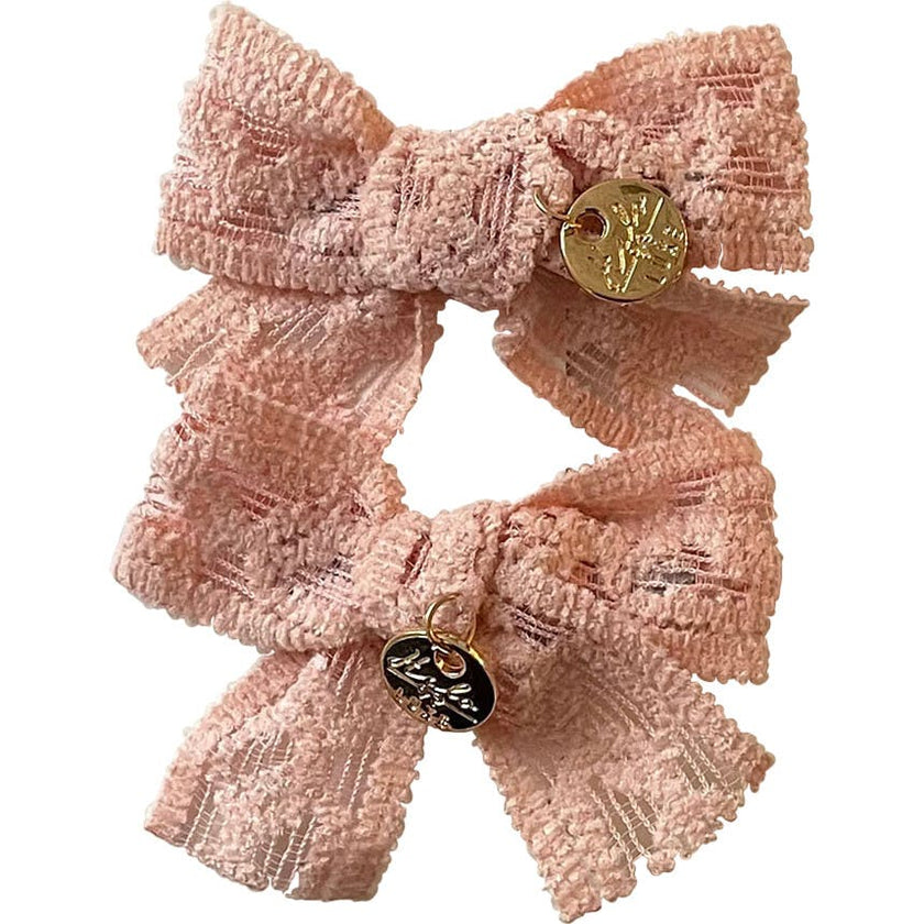 Isla Lace Knit Bow Double Clip