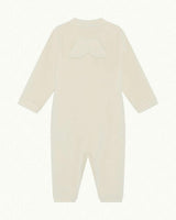 Velour Angel Wing™ Footless Sleepsuit - Cream