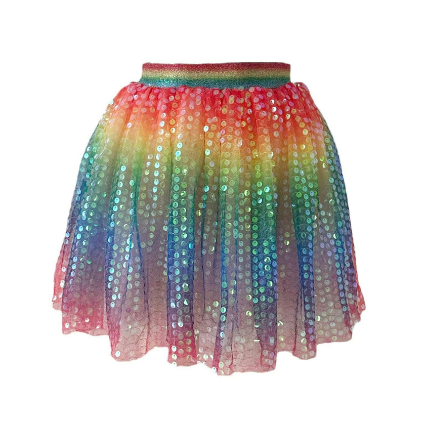 Rainbow Sequin Short Skirt