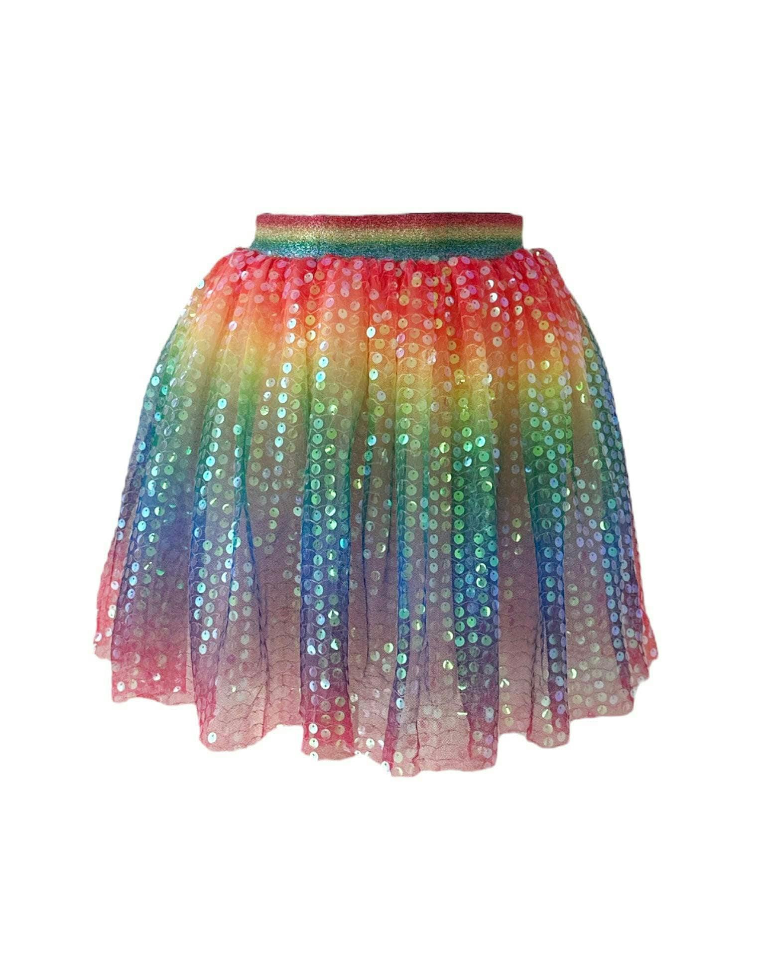 Rainbow Sequin Short Skirt