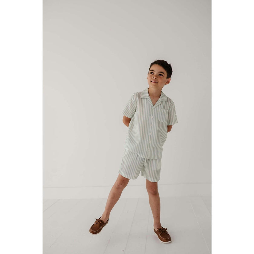 Boy's Linen Button Top
