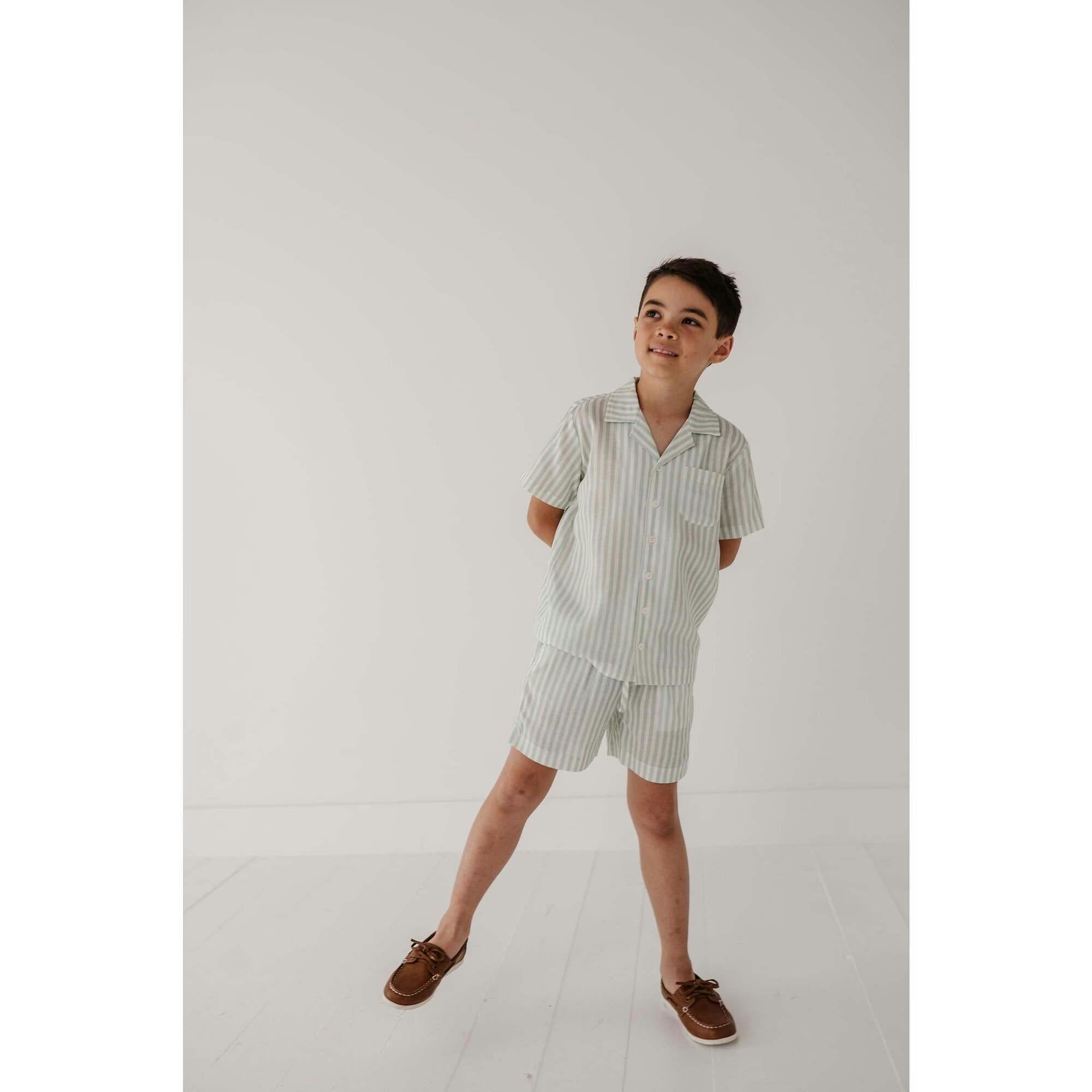 Boy's Linen Button Top