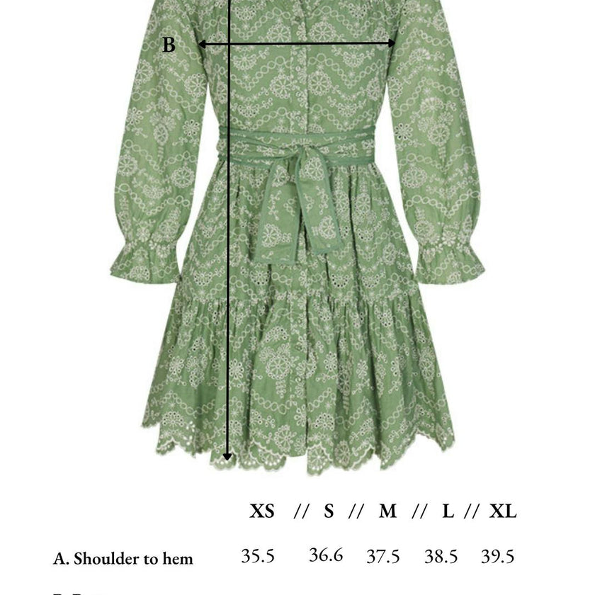 Jillian Dress in Mint Embroidery