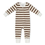 Organic 2-Way Zip Romper - Cocoa Stripe