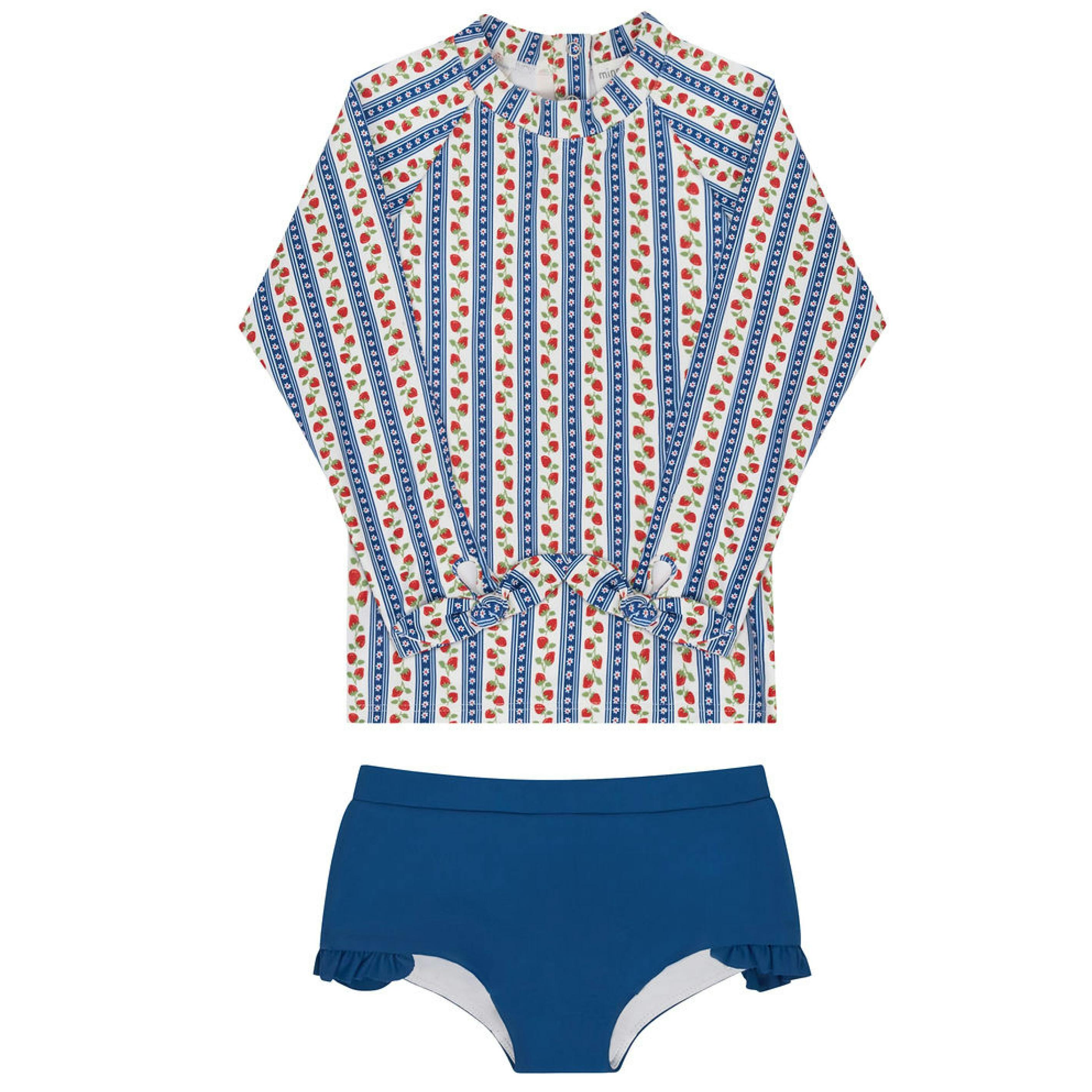 girls strawberry patch rashguard set