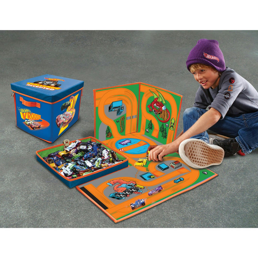 ZipBin Hot Wheels 300 Car Storage Cube & Playmat