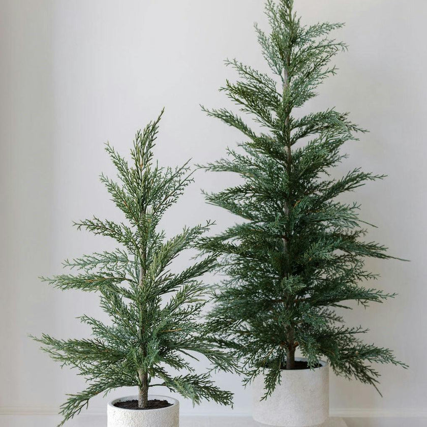 24" / 2’ Artificial Evergreen Cedar Tree Set