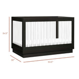 Babyletto Harlow Acrylic 3-in-1 Convertible Crib with Toddler Bed Conversion Kit