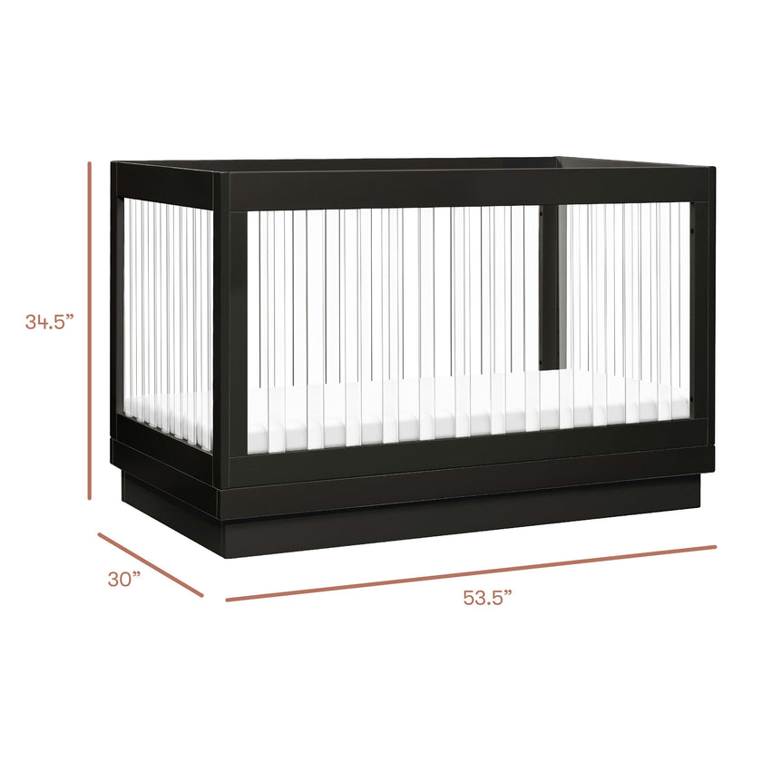 Babyletto Harlow Acrylic 3-in-1 Convertible Crib with Toddler Bed Conversion Kit