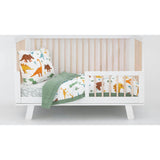 Cotton Muslin Toddler Bedding 3 Piece Set - Dino Names