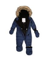 Baby Original One Piece Puffy Snowsuit With Removable Mittens And Boots Dark Blue