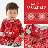 Matching Family Jammies Christmas Pajamas - Nordic Fair Isle Red