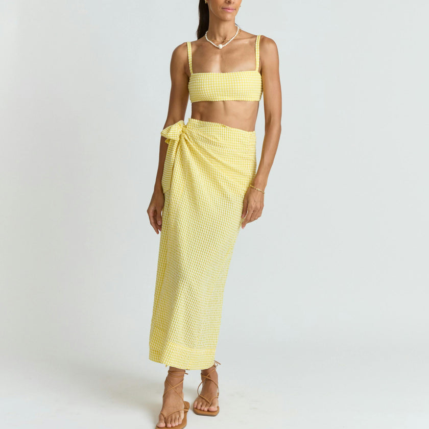 women's soleil gingham pareo