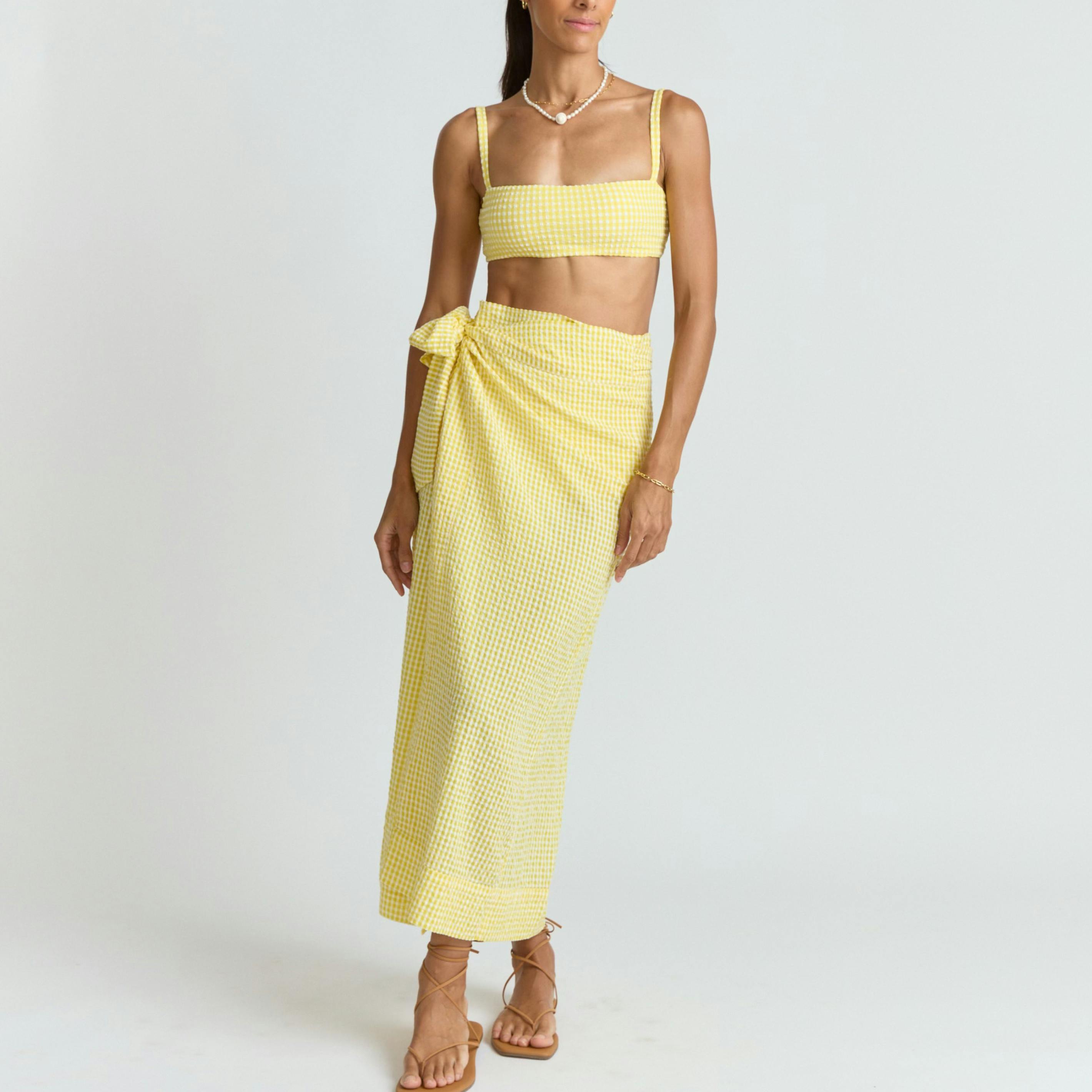 women's soleil gingham pareo