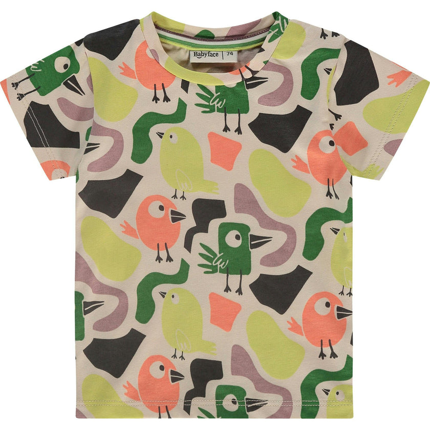 Colorful Print Round Neck Short Sleeve T-Shirt